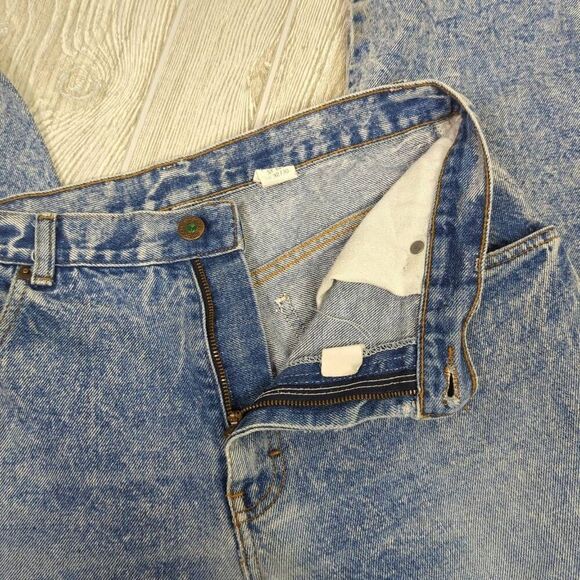 Vintage Sasson Mens Size 32x30 Zip Fly Denim Jeans Blue Distressed Straight Leg - Picture 5 of 8